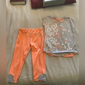 Orange and Gray Activewear Set for girls Maika